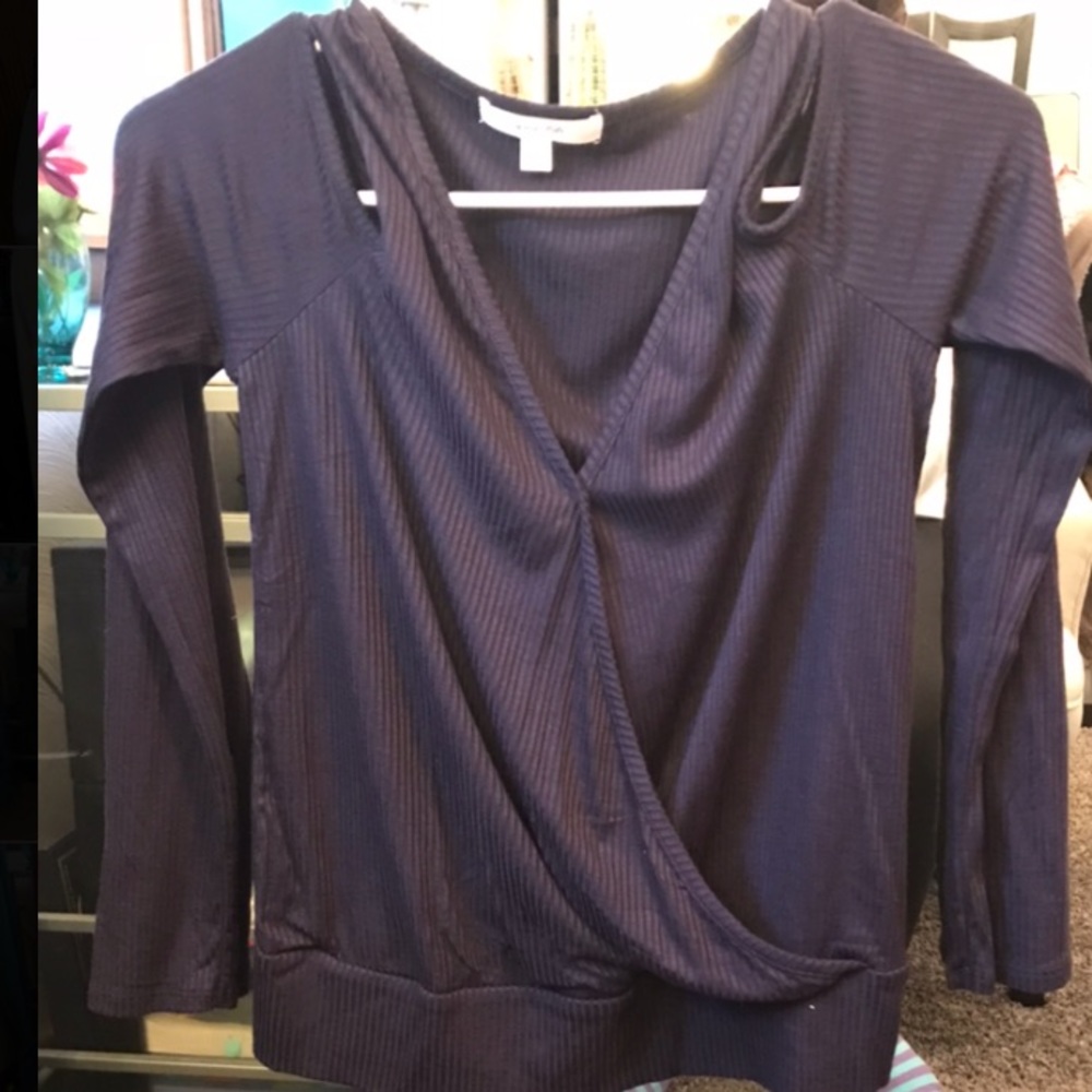 Navy Blue off the shoulder top.